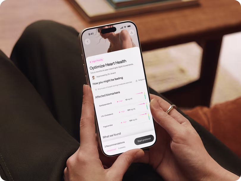A member reading her personalized heart-health plan in the Superpower app